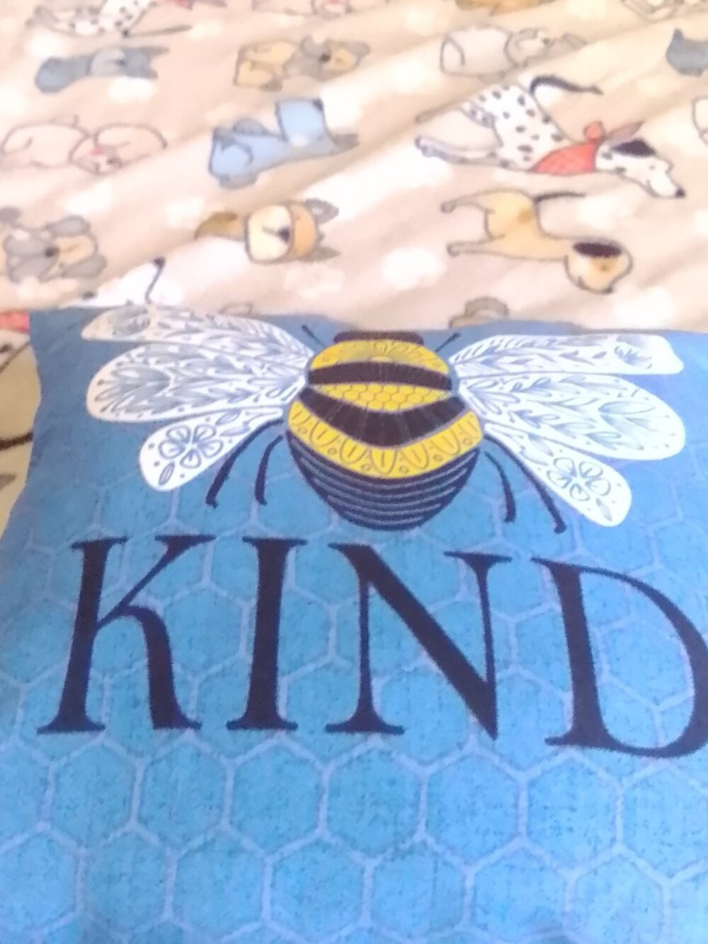 be kind blue throw pillow